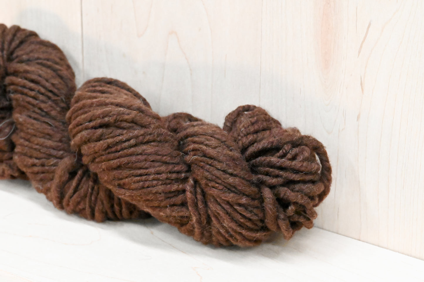 Handmade Chocolate Brown Wool Yarn Using 100% Upcycled Materials