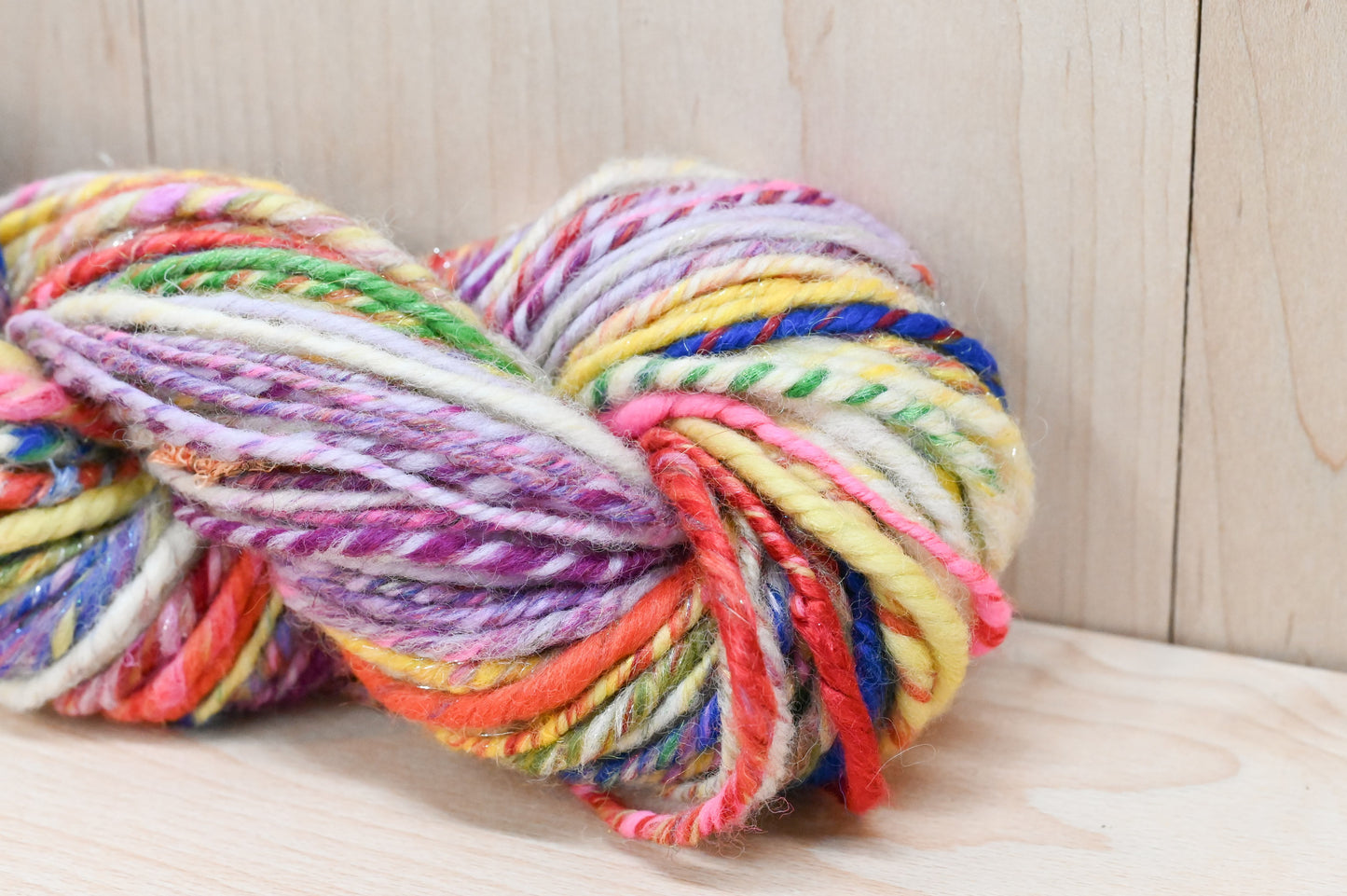 Handspun Ice Cream Sprinkles Yarn Using Recycled Materials