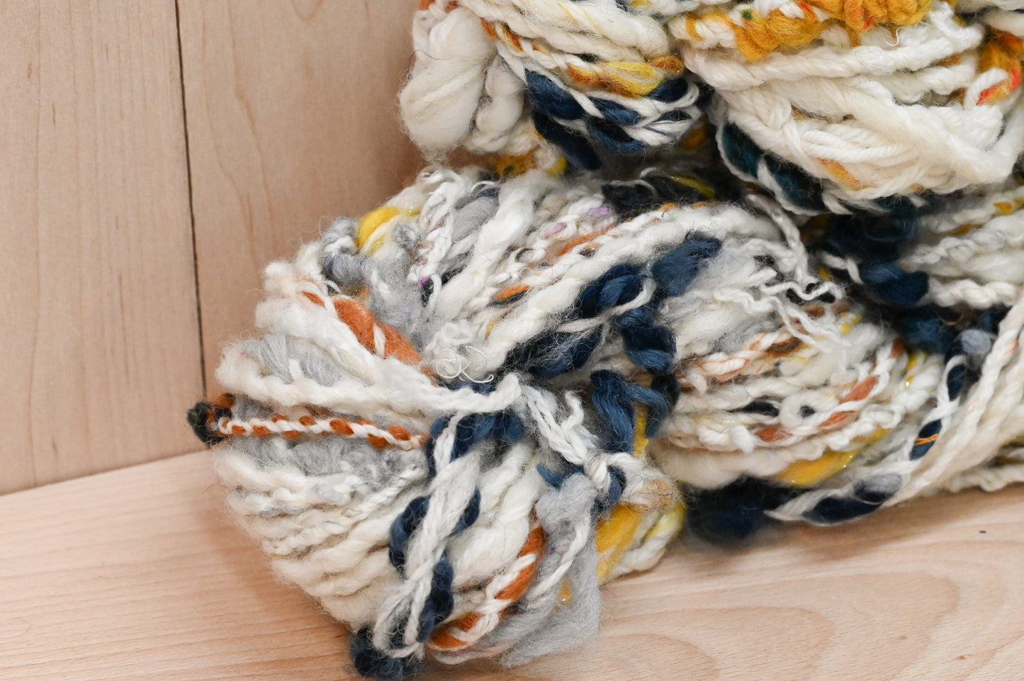 Handmade Super Chunky Forest Snow Art Yarn Using 100% Upcycled Materials