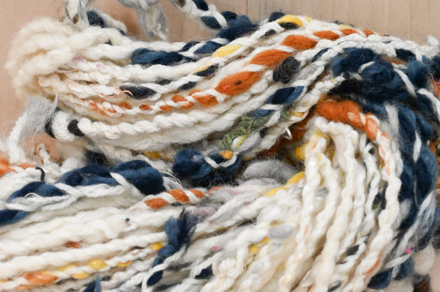 Handmade Super Chunky Forest Snow Art Yarn Using 100% Upcycled Materials