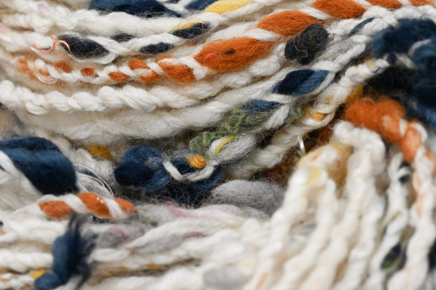 Handmade Super Chunky Forest Snow Art Yarn Using 100% Upcycled Materials