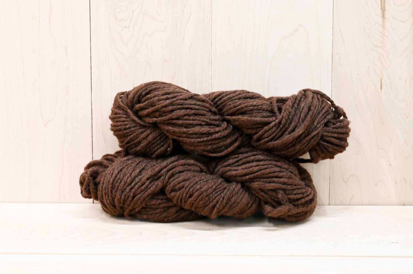 Handmade Chocolate Brown Wool Yarn Using 100% Upcycled Materials