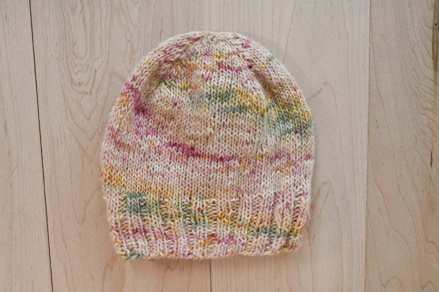 Handmade Lightweight Paper Flowers Beanie Using 100% Small-Farm Wool