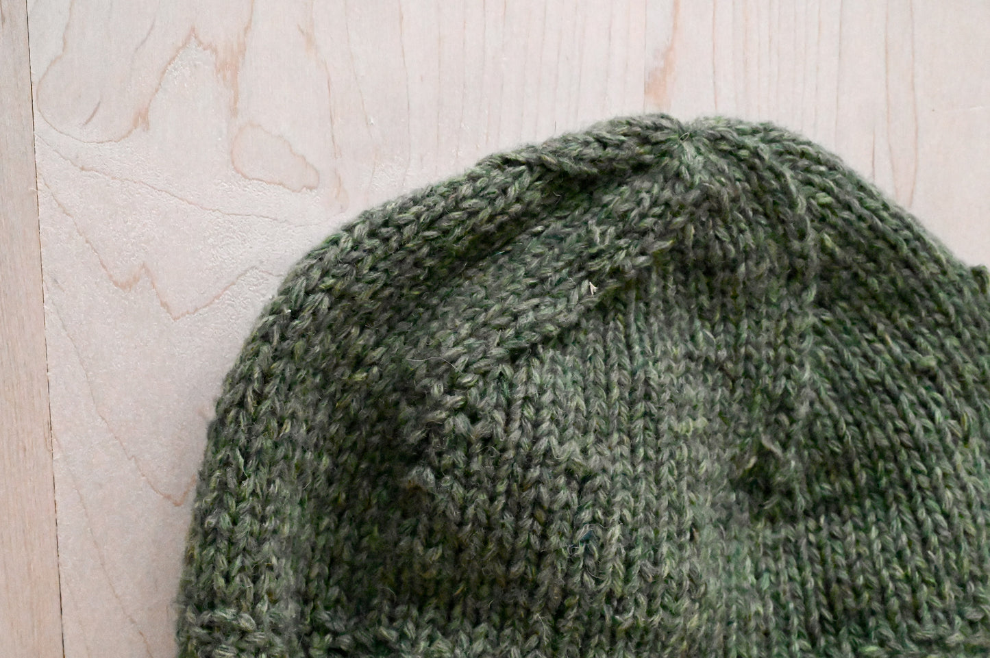 Handmade Dusty Forest Sun Beanie Using 100% Upcycled Materials