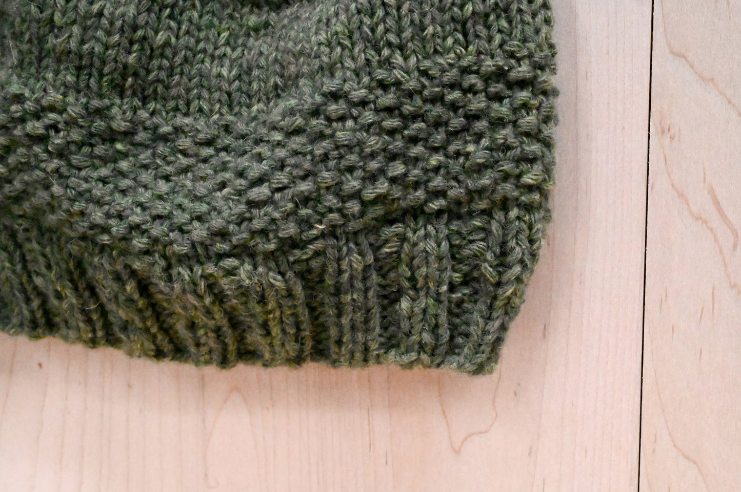 Handmade Dusty Forest Sun Beanie Using 100% Upcycled Materials