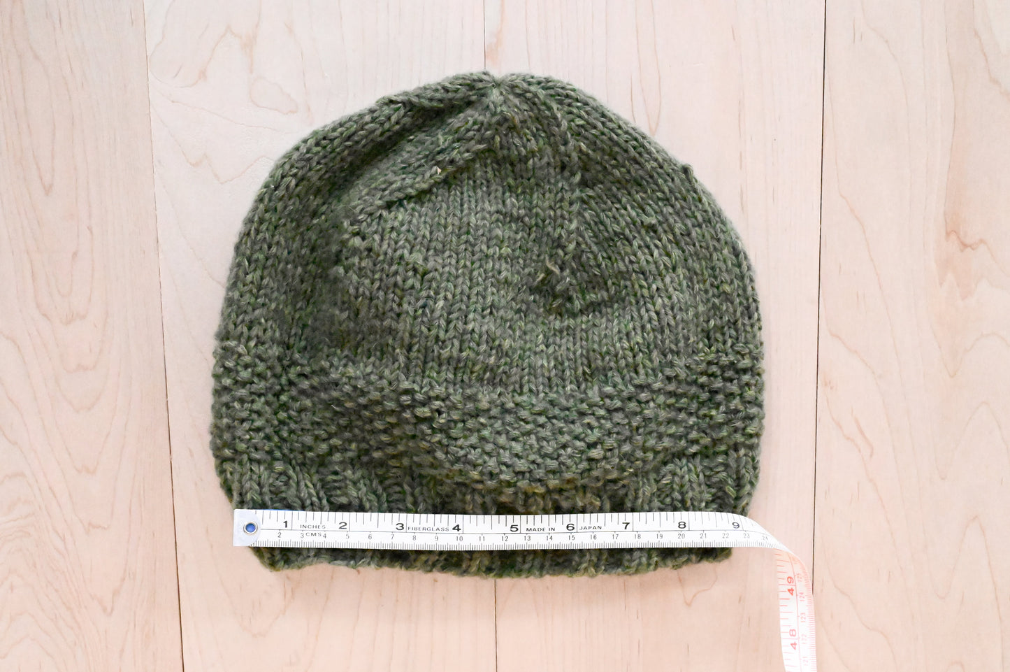 Handmade Dusty Forest Sun Beanie Using 100% Upcycled Materials