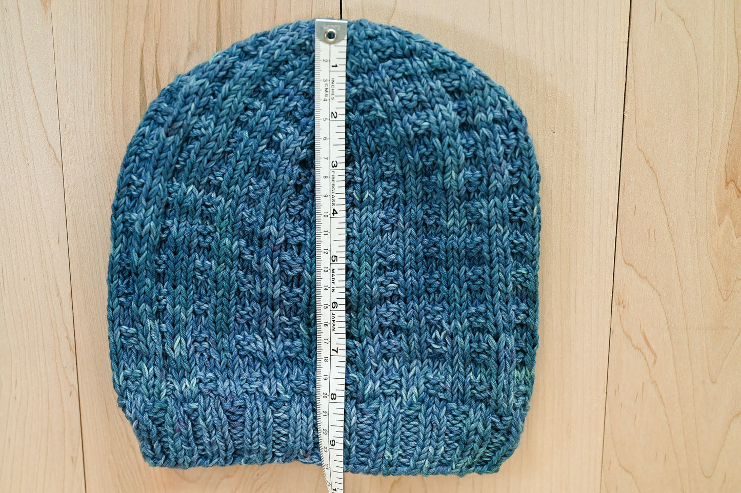 Handmade XL Blueberry Waffle Cotton Beanie Using 100% Organic Cotton