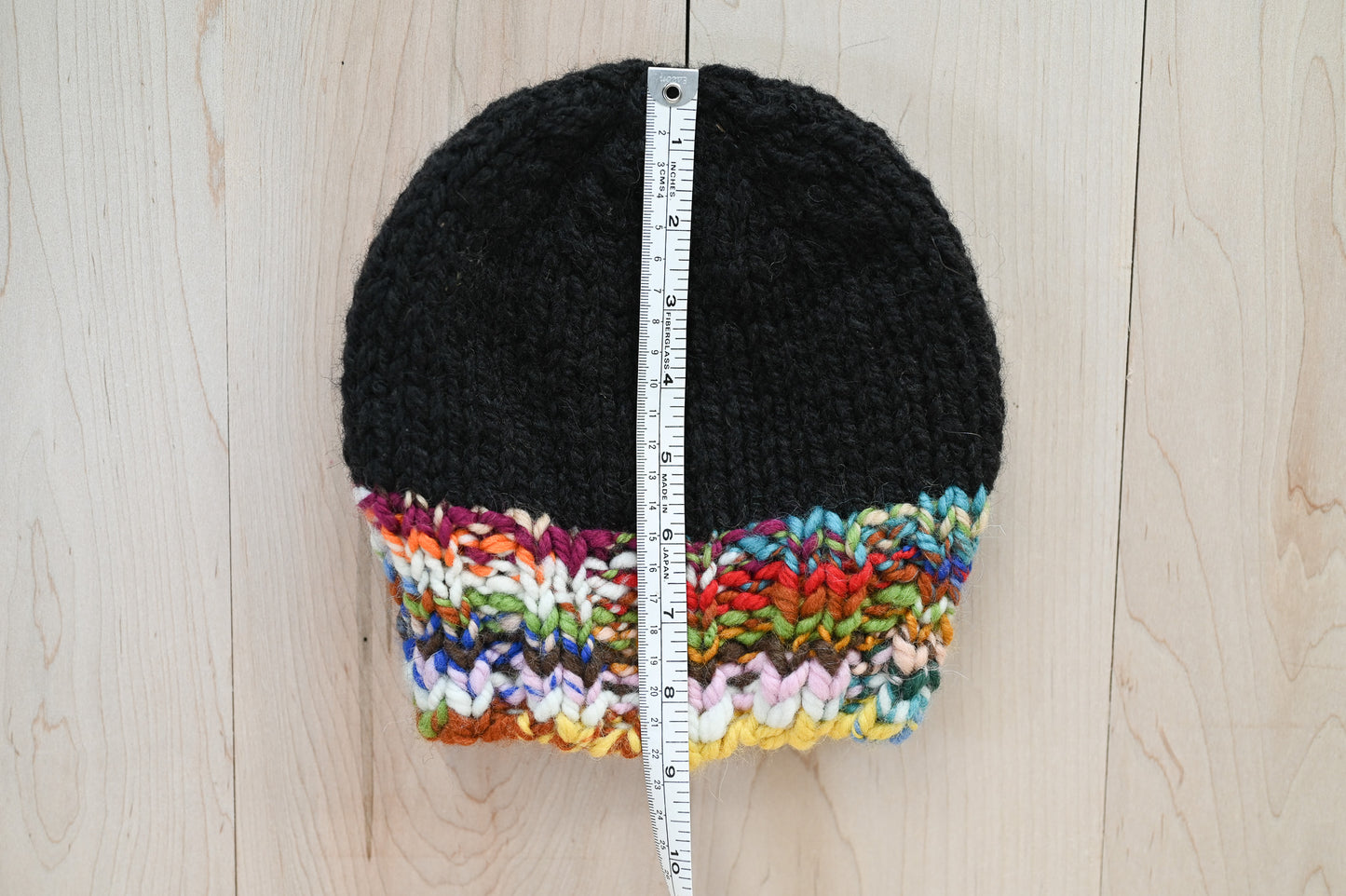 Handmade Zero-Waste, Colorful Hanspun Brim and Black Hat Using 100% Wool