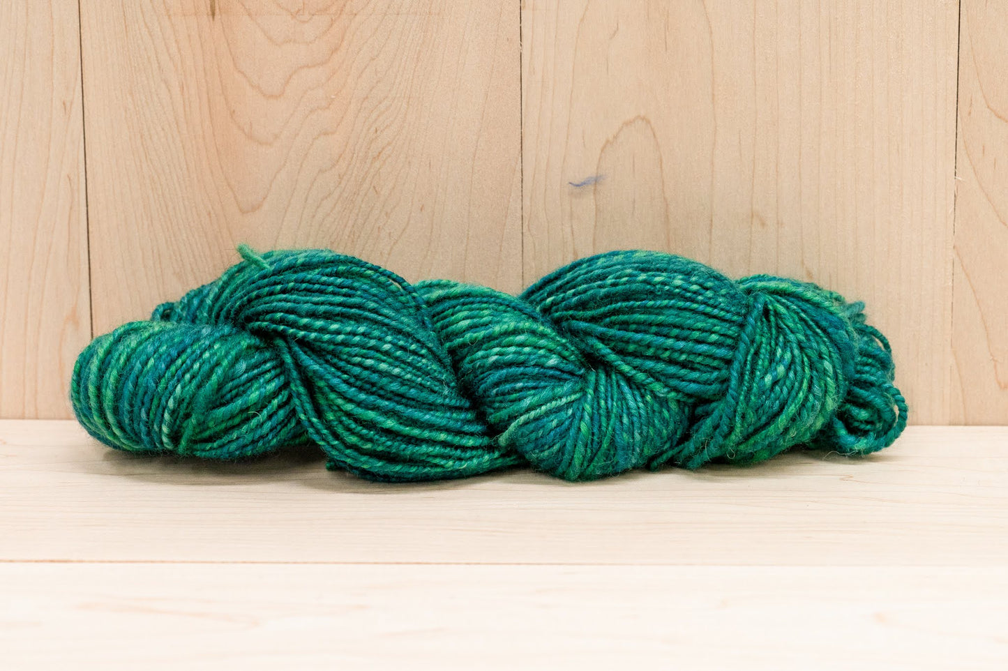 Handspun Sea Green Worsted/DK Yarn Using 100% Wool