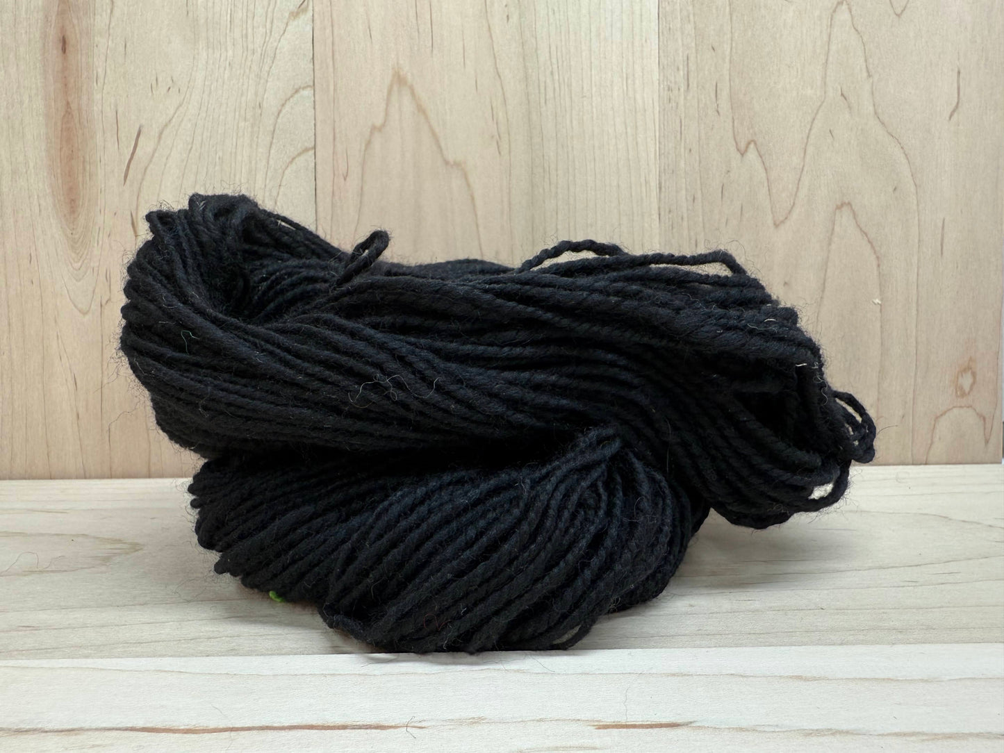 Handmade Obsidian Jet Black Wool Yarn Using 100% Ethical Wool
