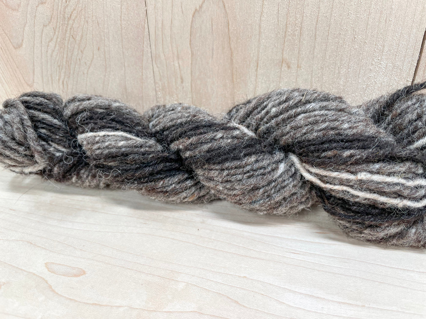 Handspun Uneven Striping Tonal Gray Mini-Skein Yarn Using 100% Wool