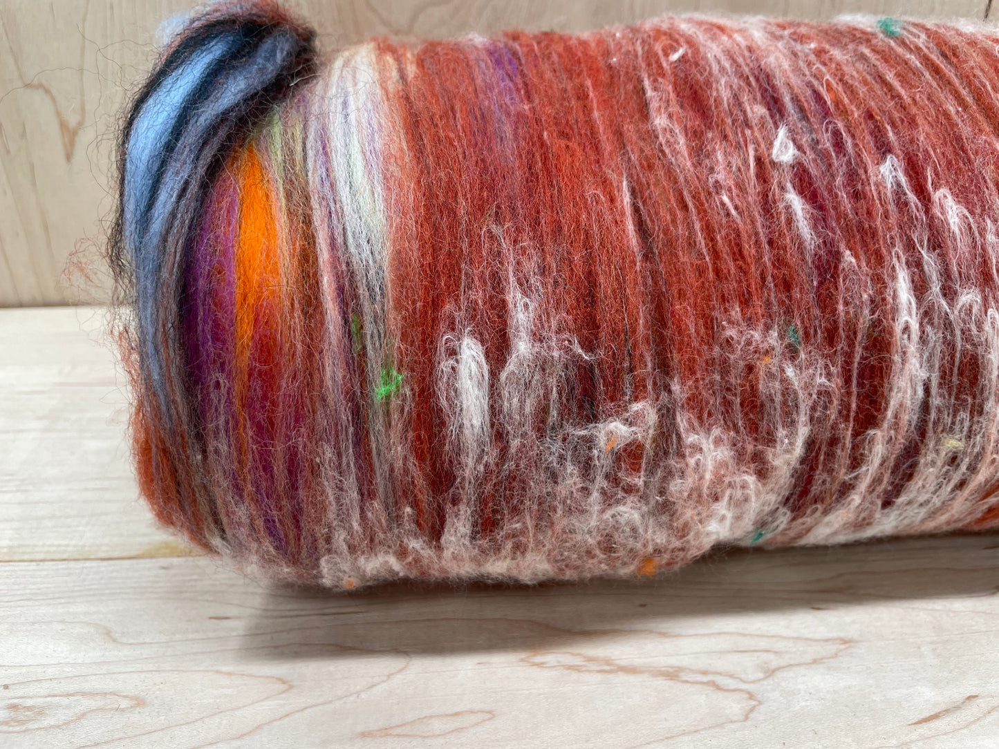 Handmade Vibrant Springtime Wool Art Batt Using Sustainable Materials