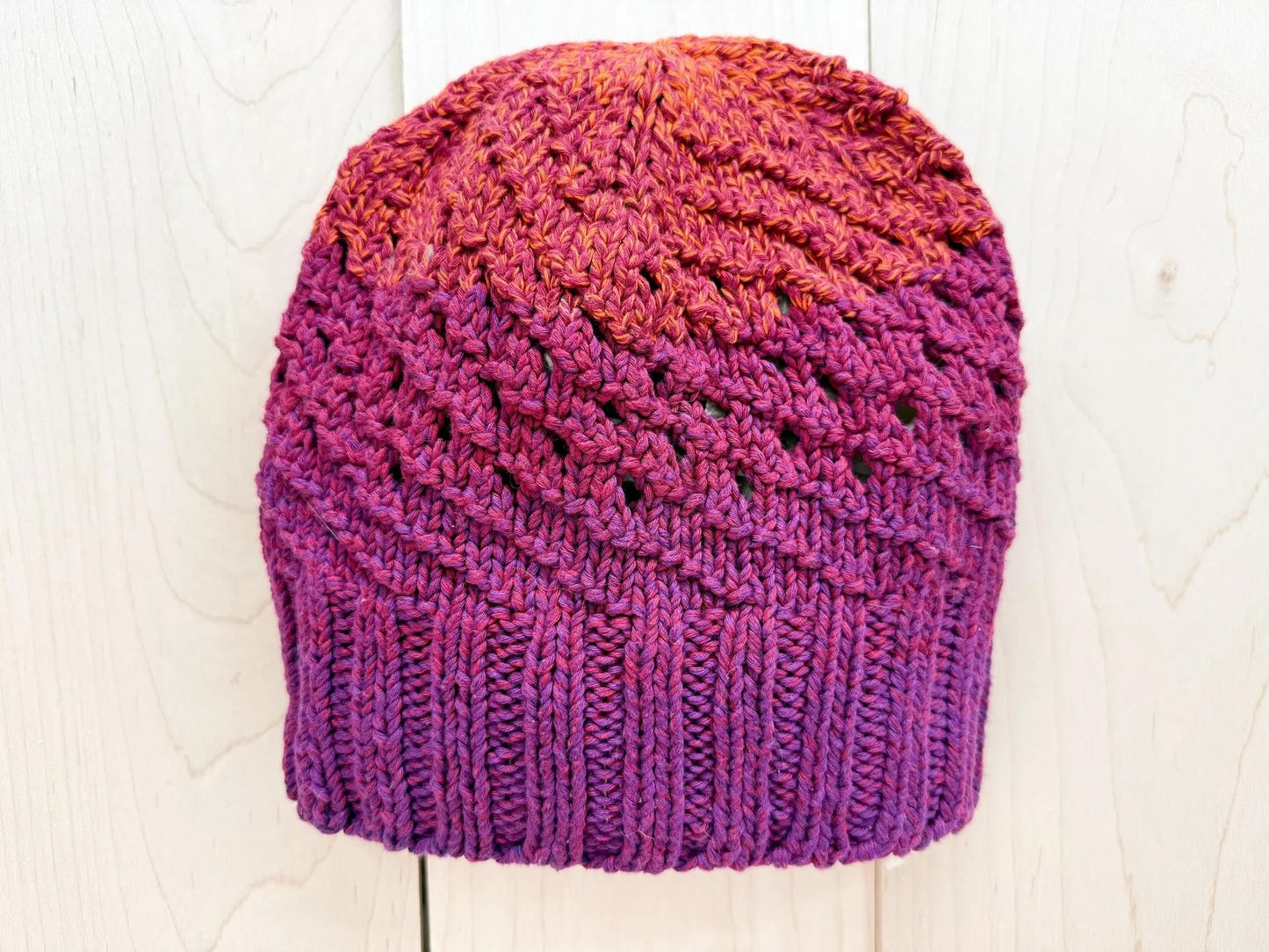 Knitting Pattern: Spiral Hat with Ribbed Brim