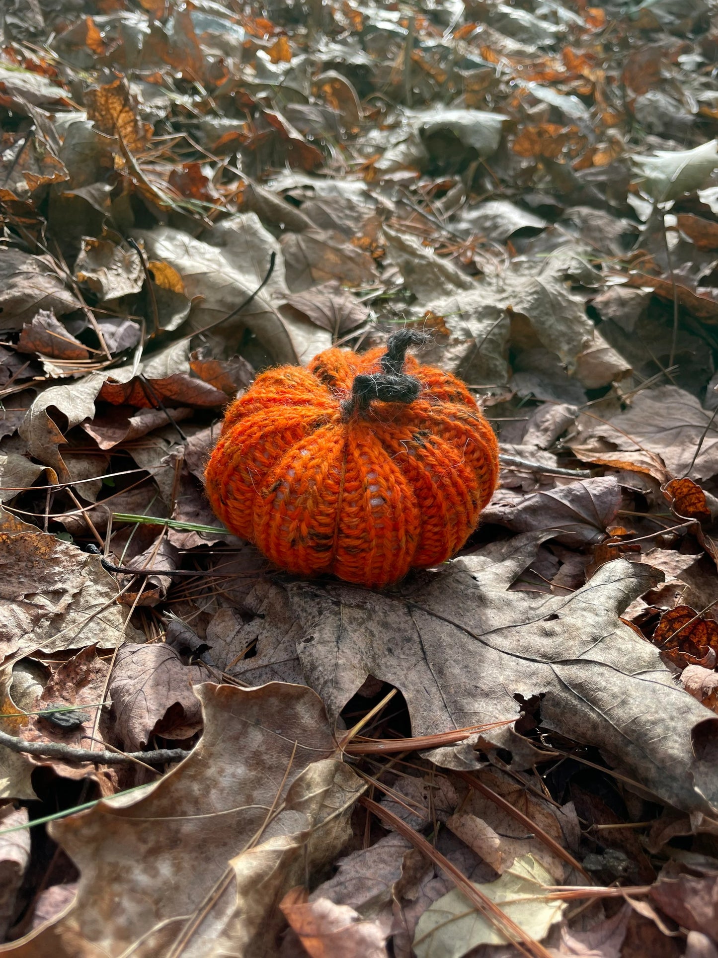 Handmade Knit Pumpkins Using Sustainable Materials