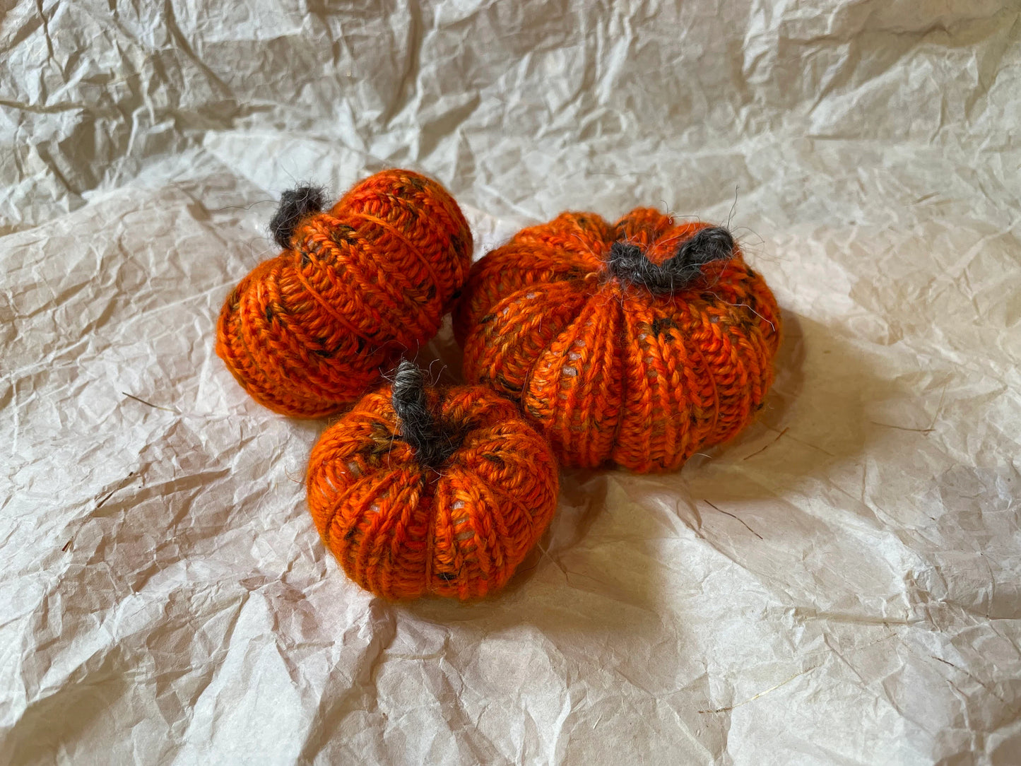 Handmade Knit Pumpkins Using Sustainable Materials