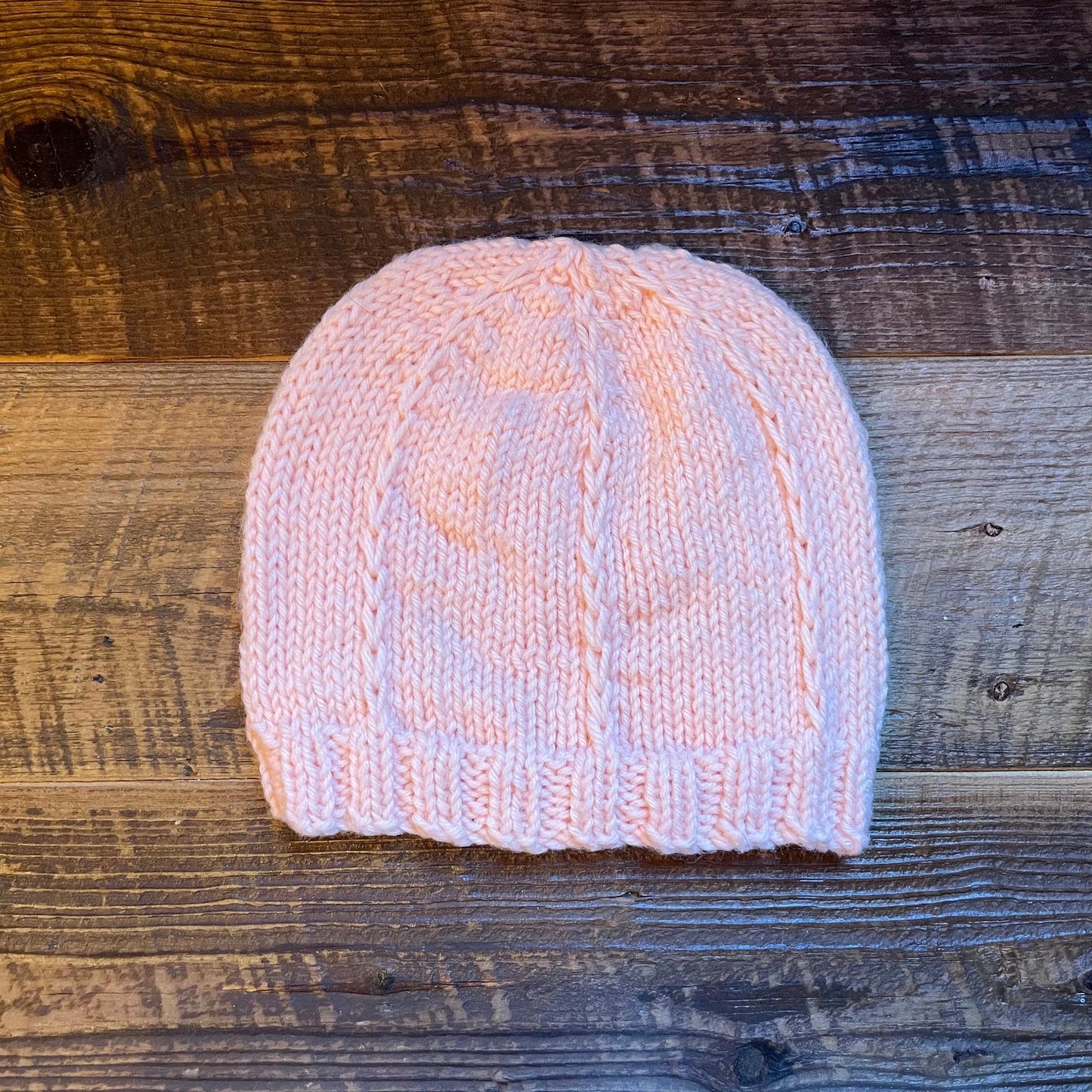 Handmade Chunky Paneled Coral Beanie Using 100% Secondhand Yarn