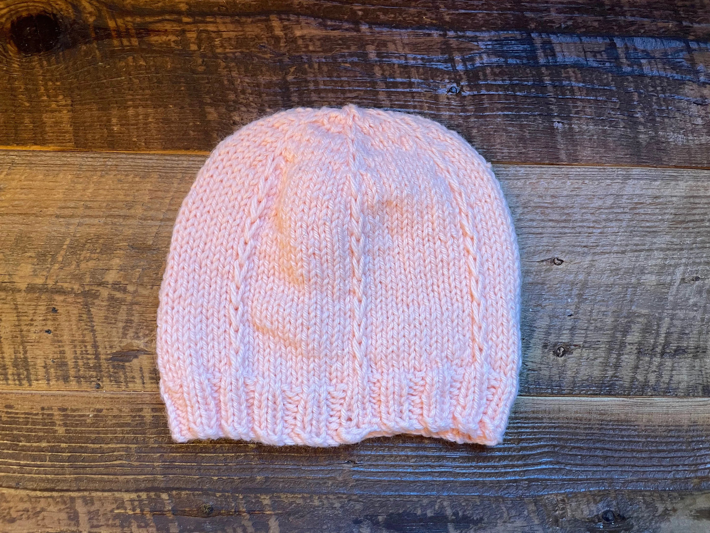 Handmade Chunky Paneled Coral Beanie Using 100% Secondhand Yarn