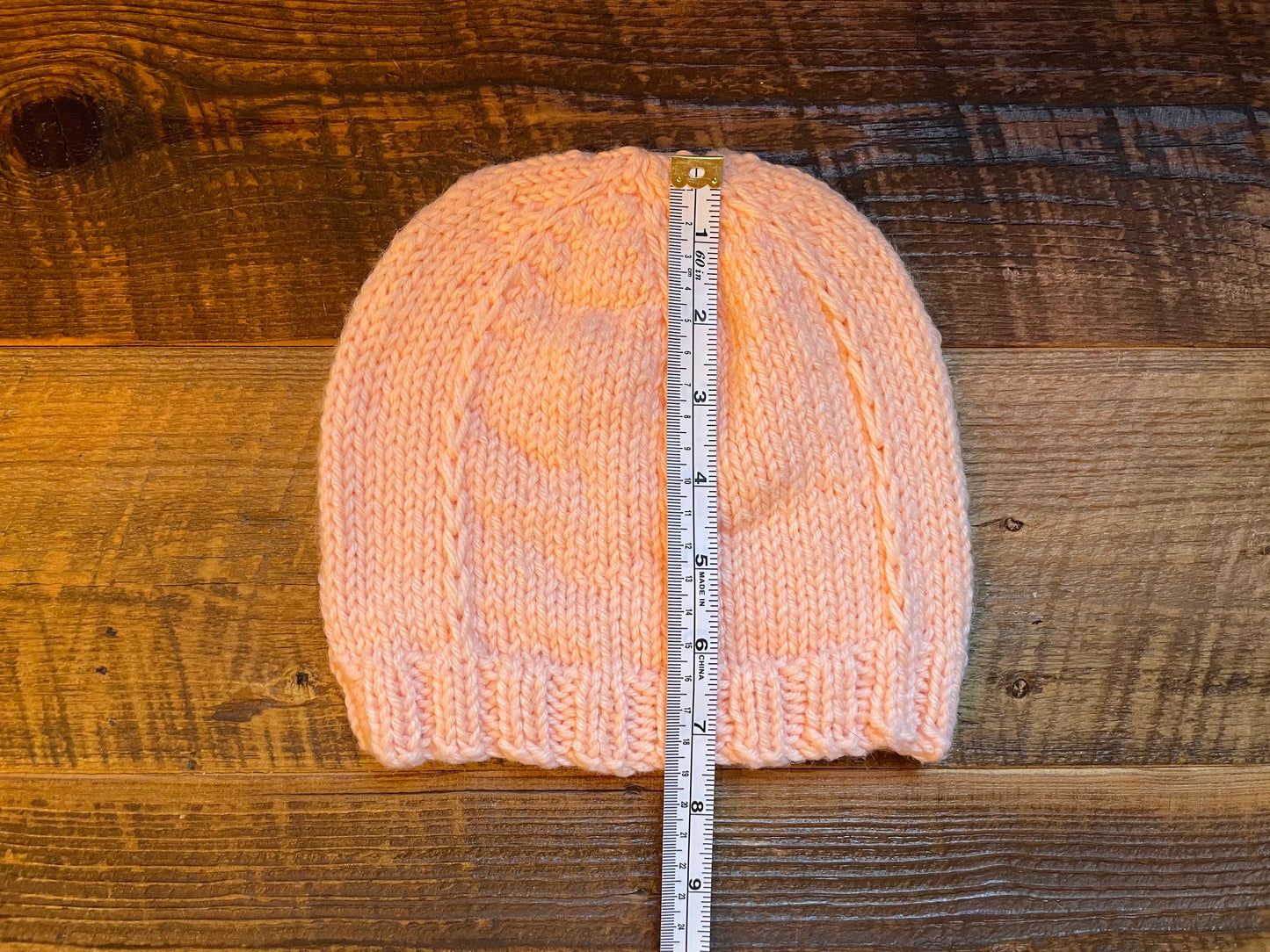 Handmade Chunky Paneled Coral Beanie Using 100% Secondhand Yarn