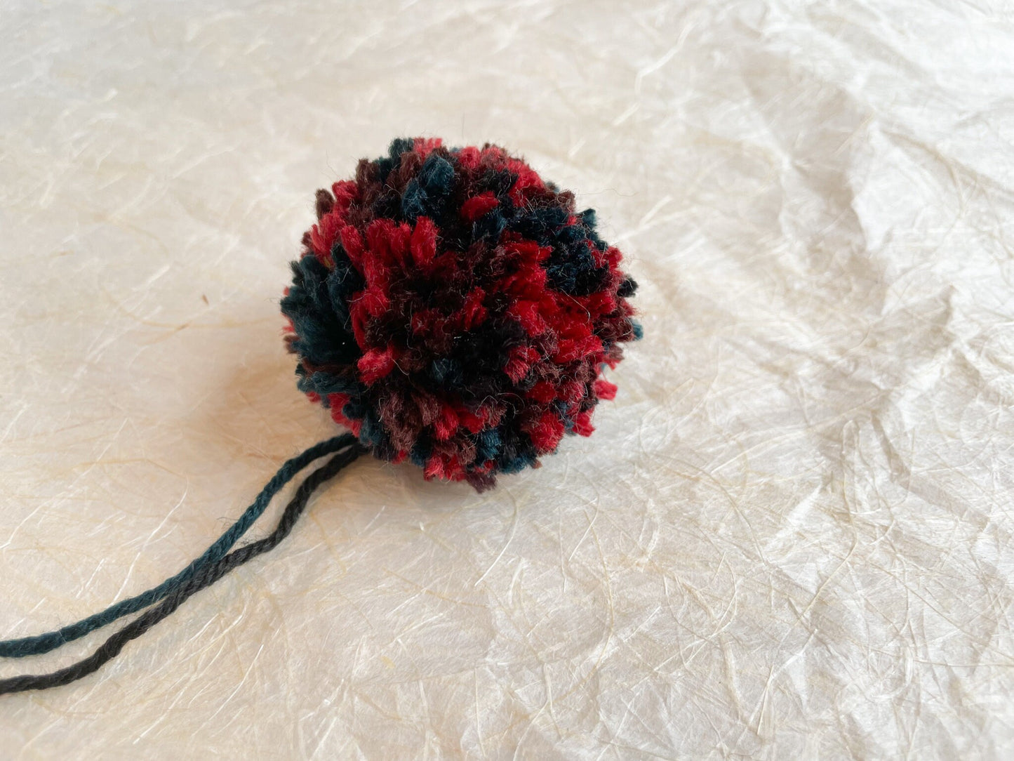Handmade Dark Berries Pom-Pom Using 100% Vintage Materials