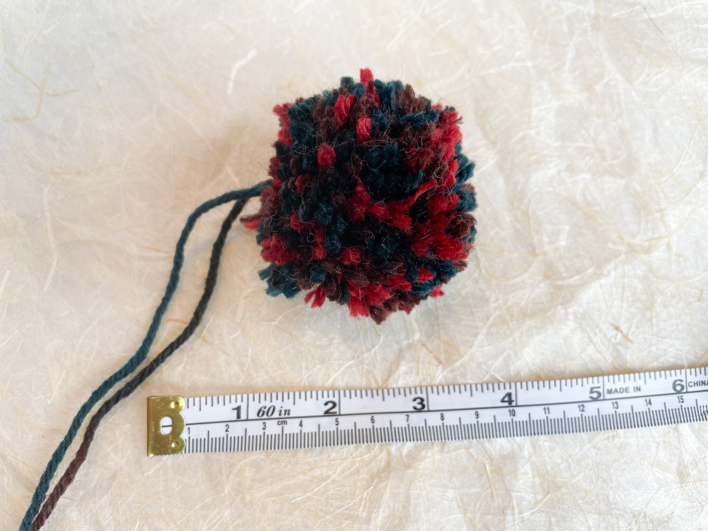 Handmade Dark Berries Pom-Pom Using 100% Vintage Materials