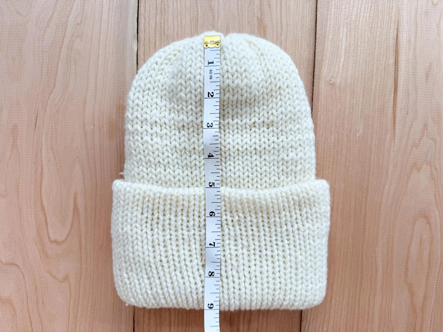 Handmade Double-Layer Cream Hat Using 100% Reclaimed Yarn