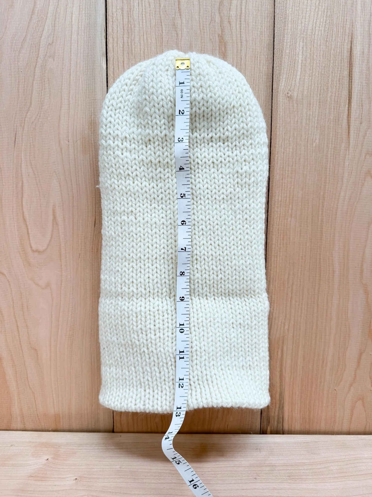Handmade Double-Layer Cream Hat Using 100% Reclaimed Yarn