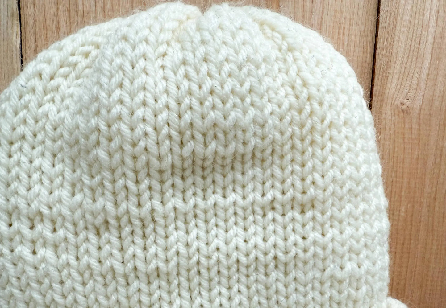 Handmade Double-Layer Cream Hat Using 100% Reclaimed Yarn