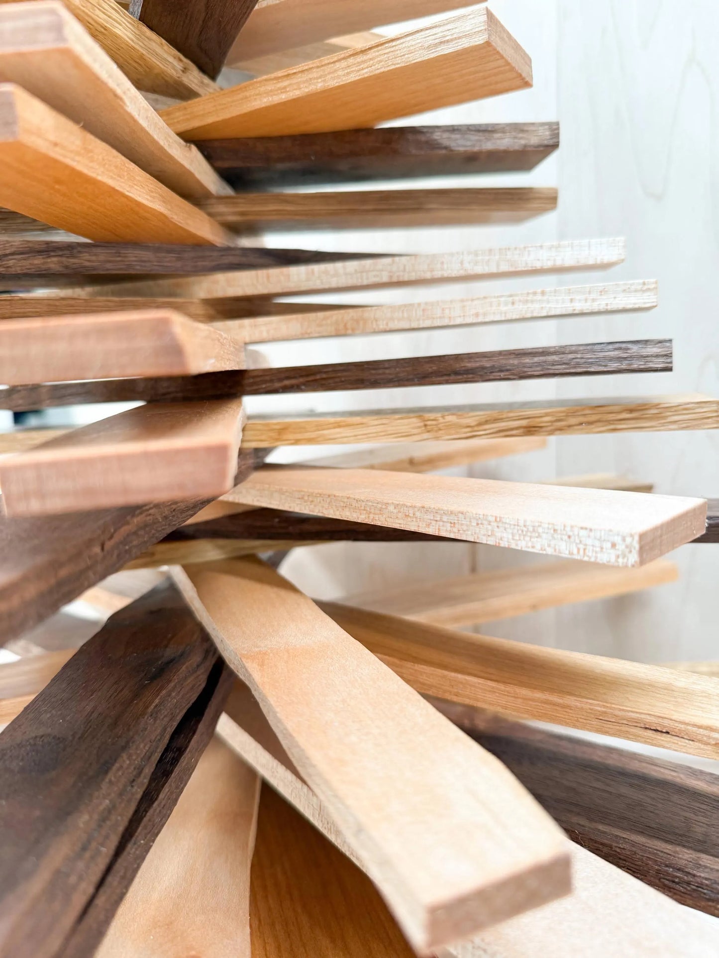 Handmade Table-Top Festive Tree with Tin Star Topper Using Hand-Split Sustainable Wood