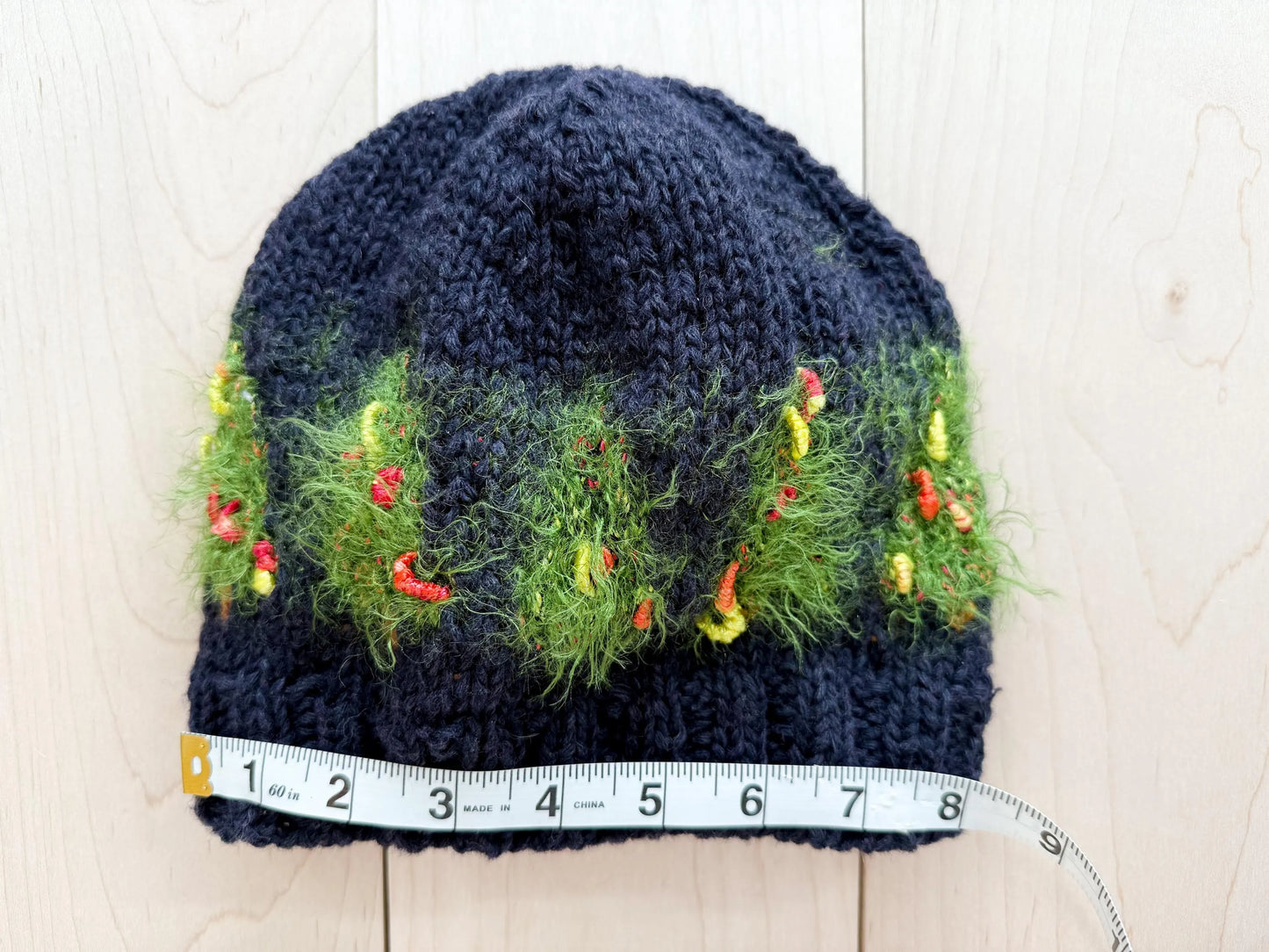 Handmade Festive Textured Trees Beanie Using 100% Sustainable Yarn