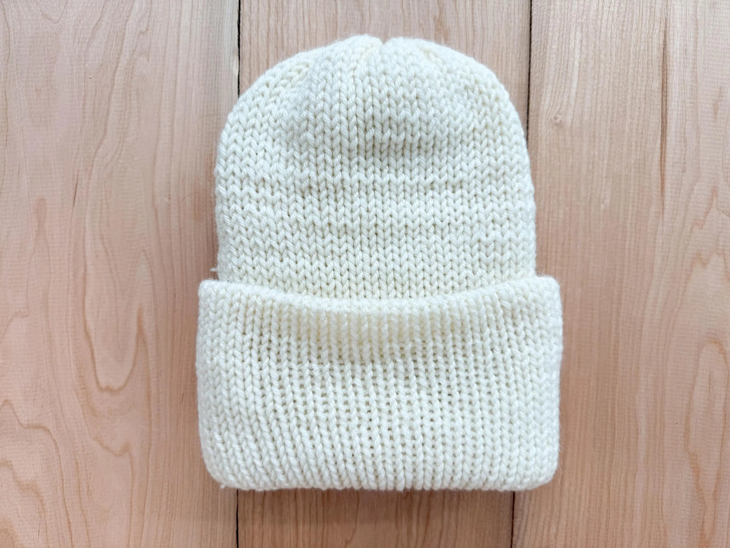 Handmade Double-Layer Cream Hat Using 100% Reclaimed Yarn