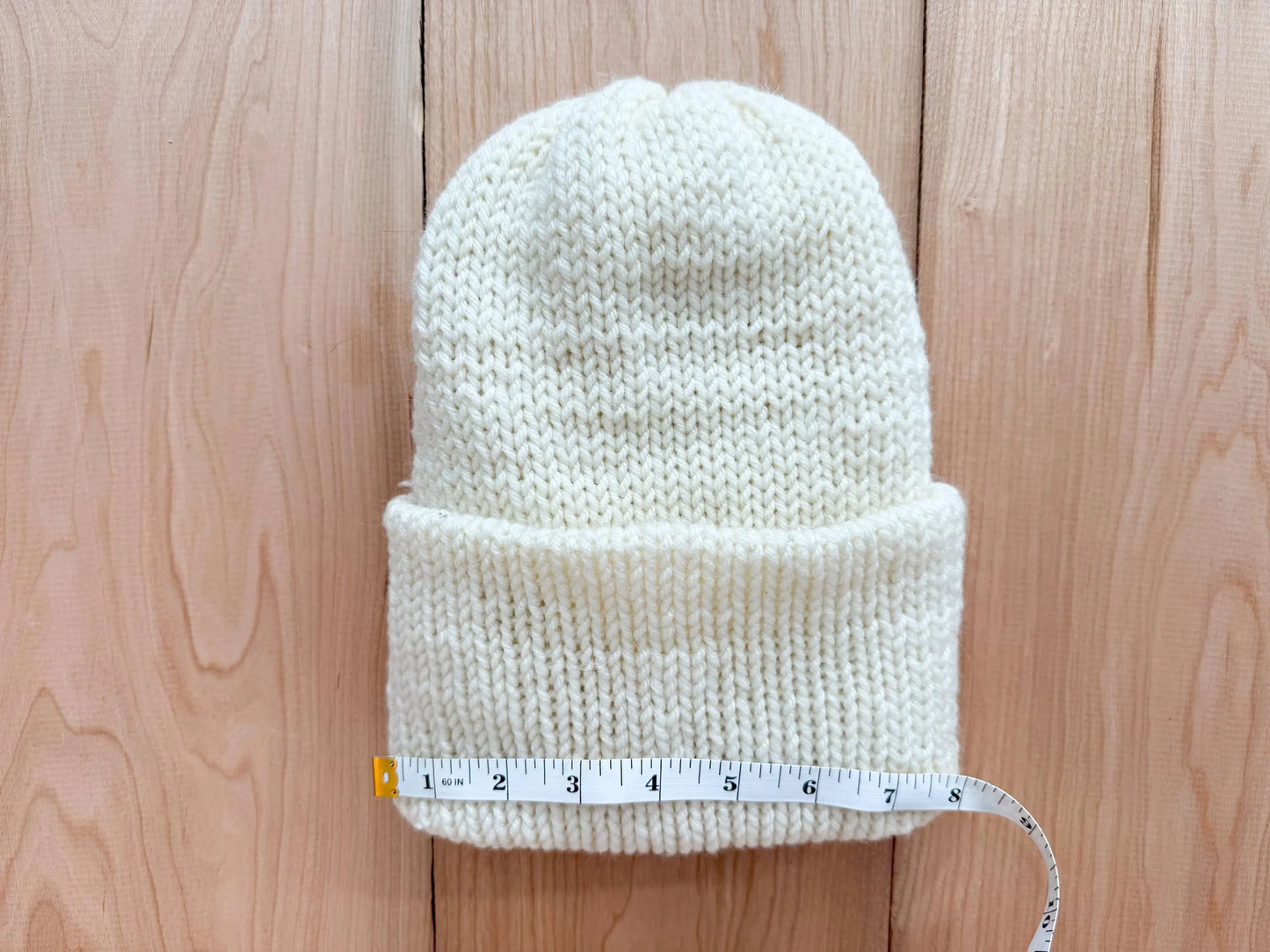 Handmade Double-Layer Cream Hat Using 100% Reclaimed Yarn
