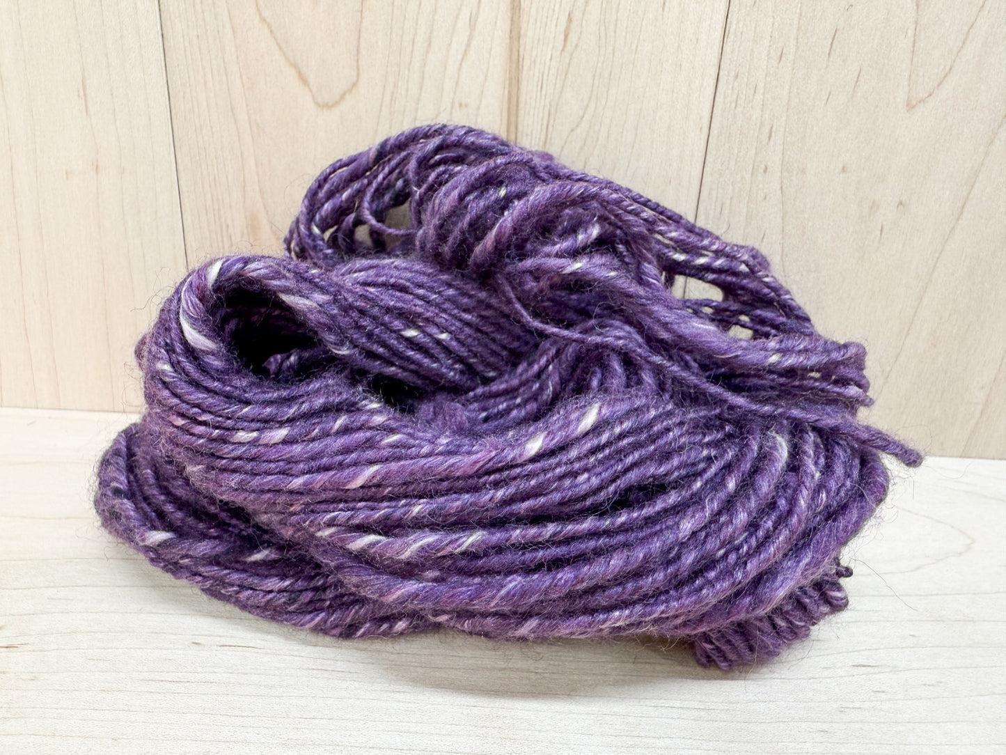Handspun Purple Amethyst Wool/Silk Yarn