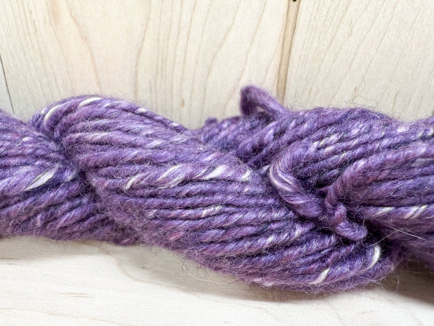 Handspun Purple Amethyst Wool/Silk Yarn