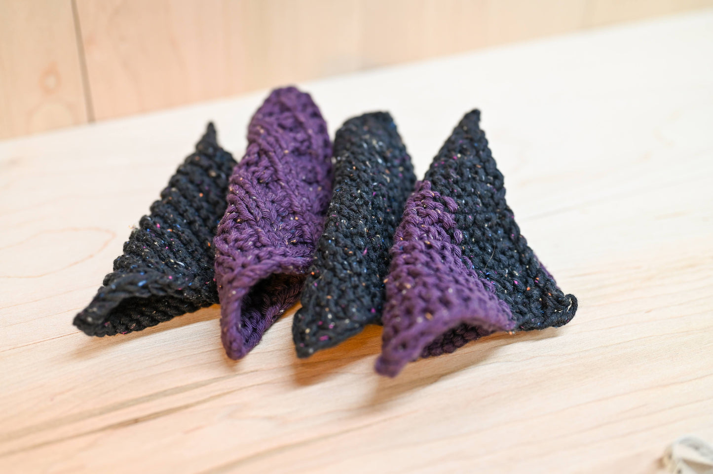 Handmade Black and Purple Textured Coasters (Set of 4)