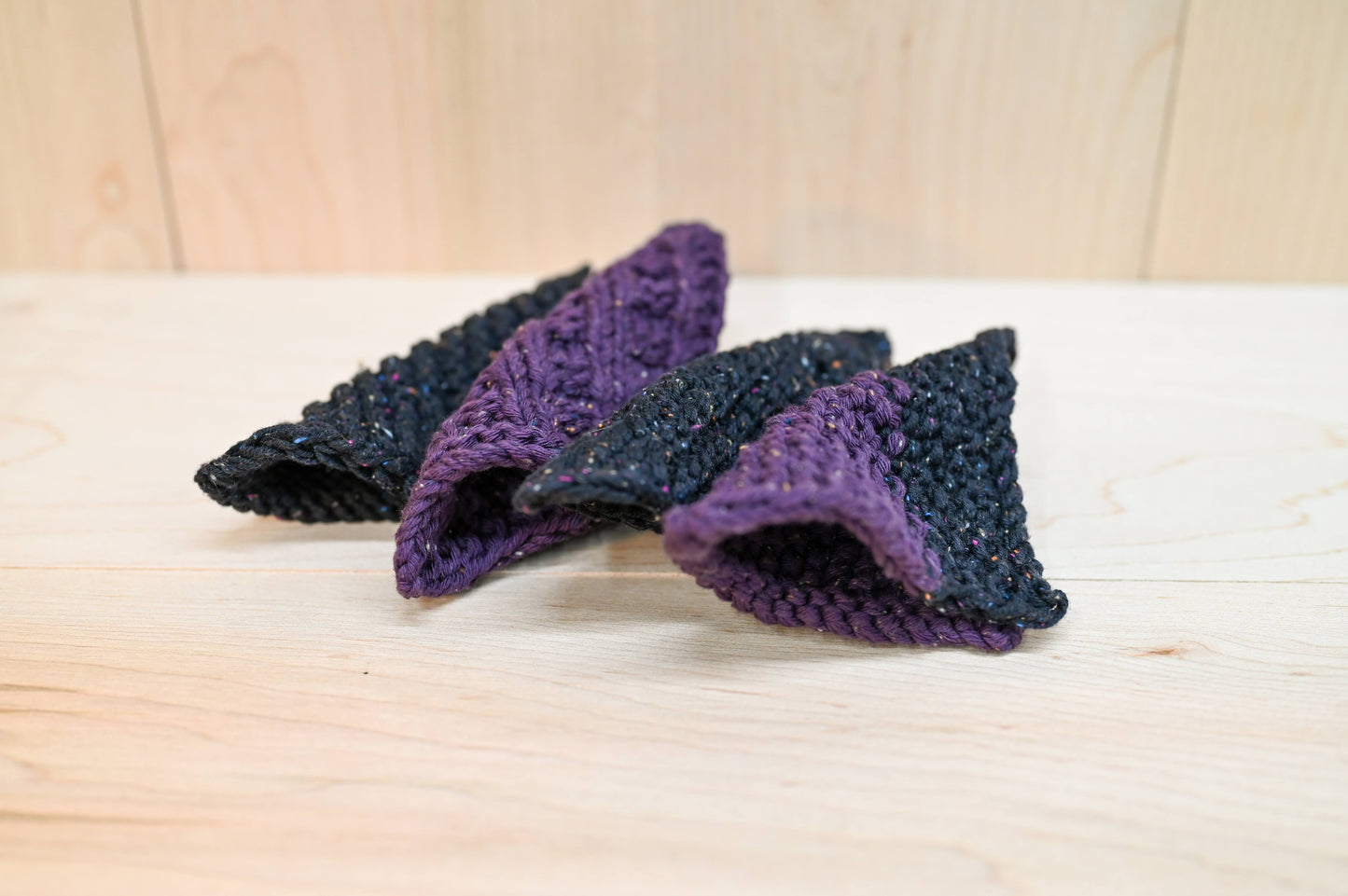 Handmade Black and Purple Textured Coasters (Set of 4)