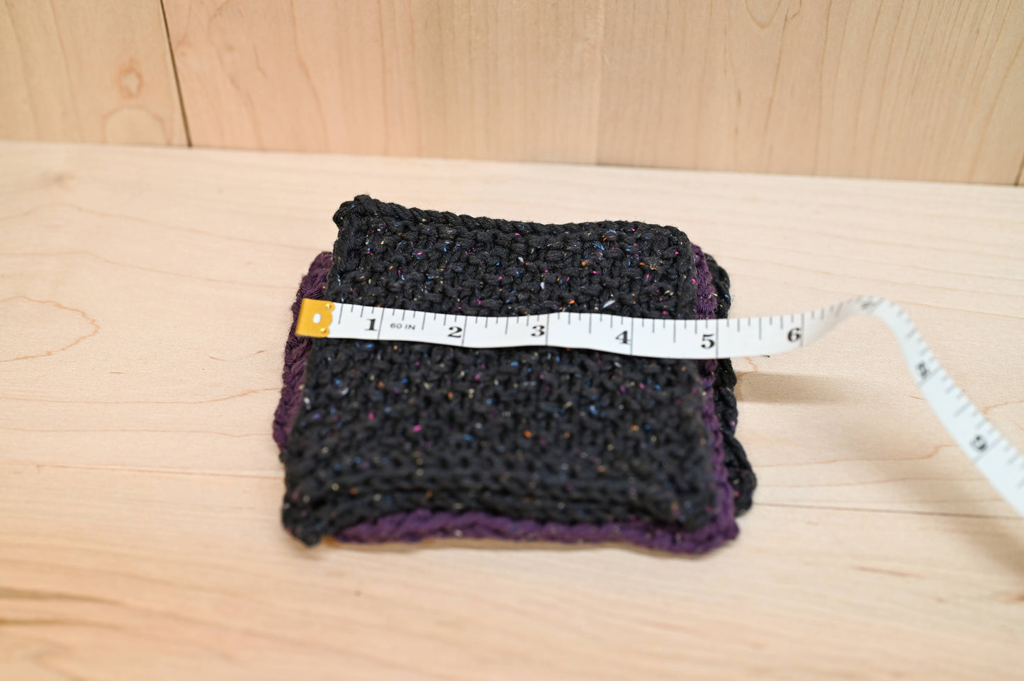 Handmade Black and Purple Textured Coasters (Set of 4)