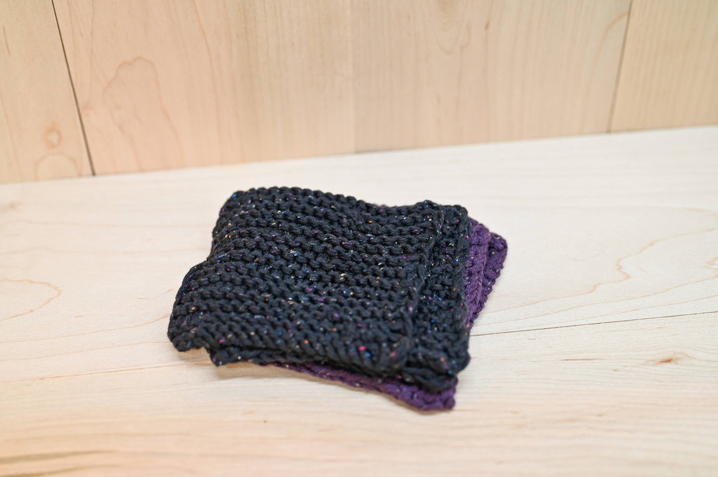 Handmade Black and Purple Textured Coasters (Set of 4)