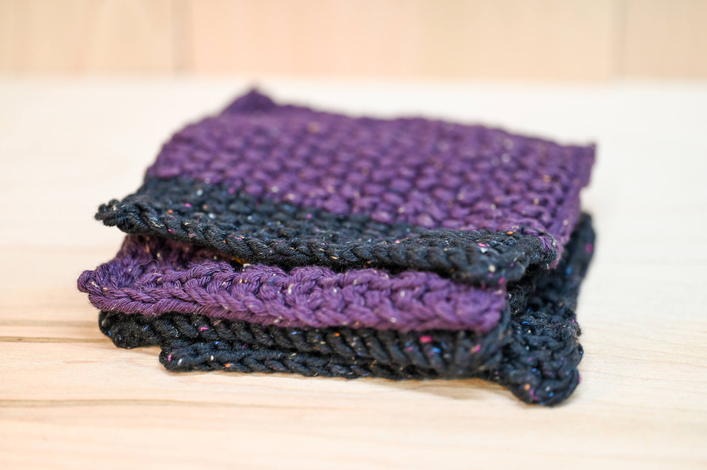 Handmade Black and Purple Textured Coasters (Set of 4)