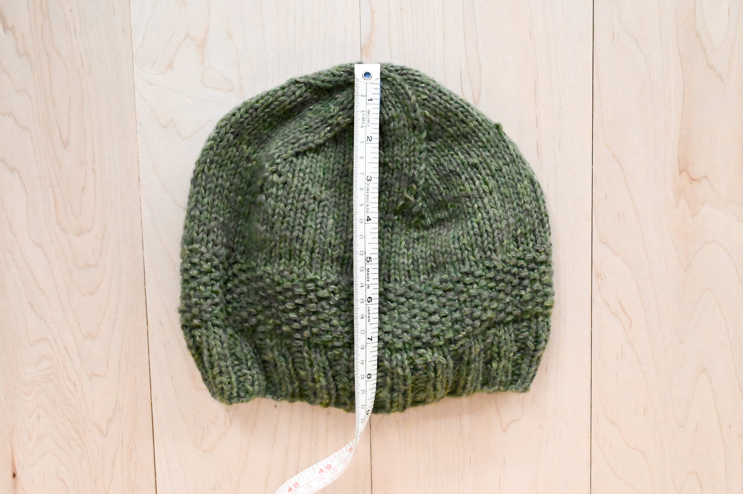 Handmade Dusty Forest Sun Beanie Using 100% Upcycled Materials