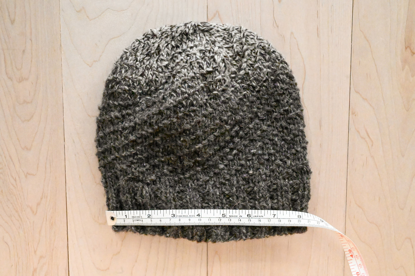 Handmade Undyed Gray Textured Snowcap Beanie Using 100% Scottish Wool