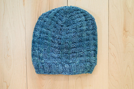 Handmade XL Blueberry Waffle Cotton Beanie Using 100% Organic Cotton