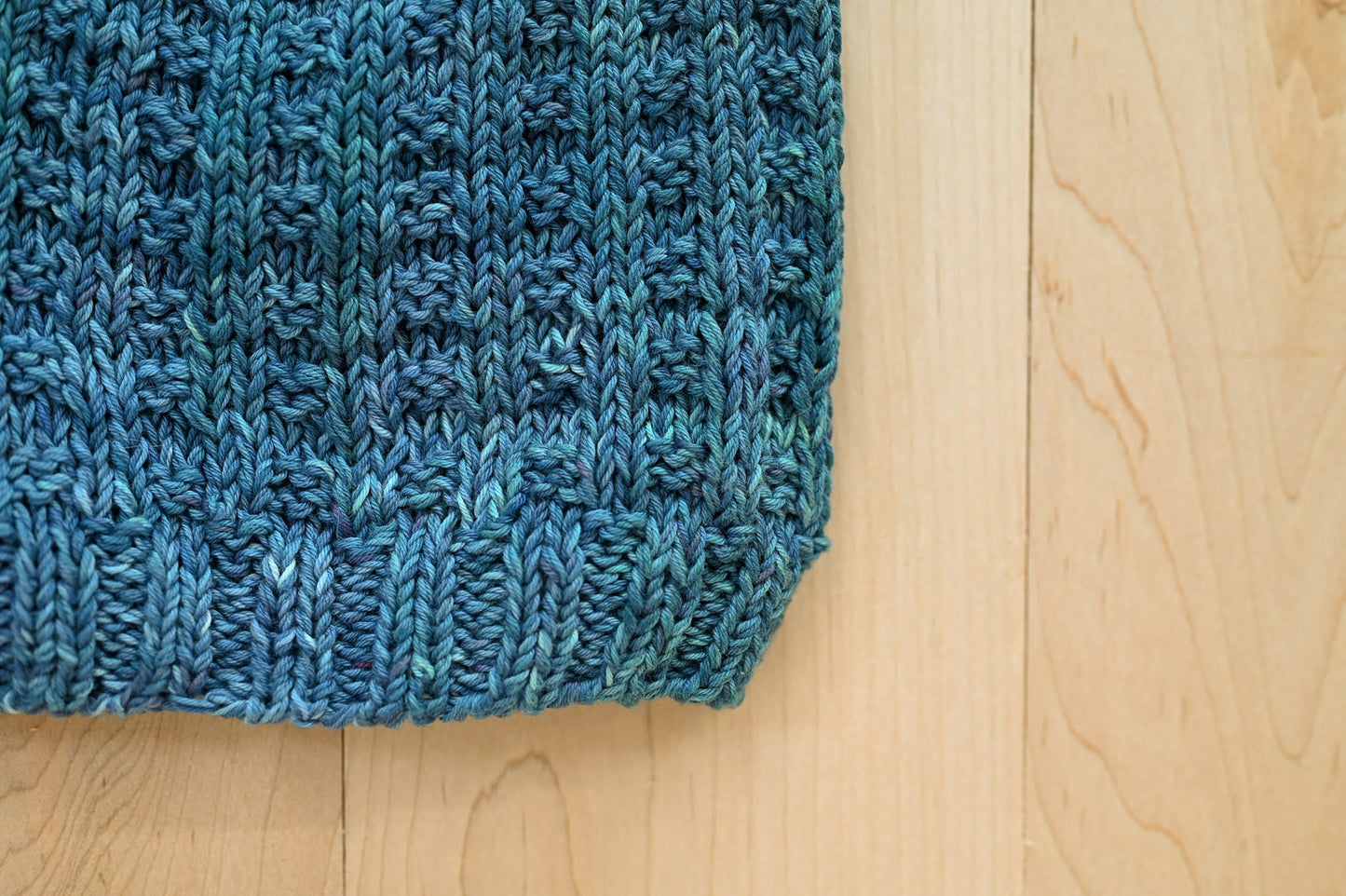 Handmade XL Blueberry Waffle Cotton Beanie Using 100% Organic Cotton
