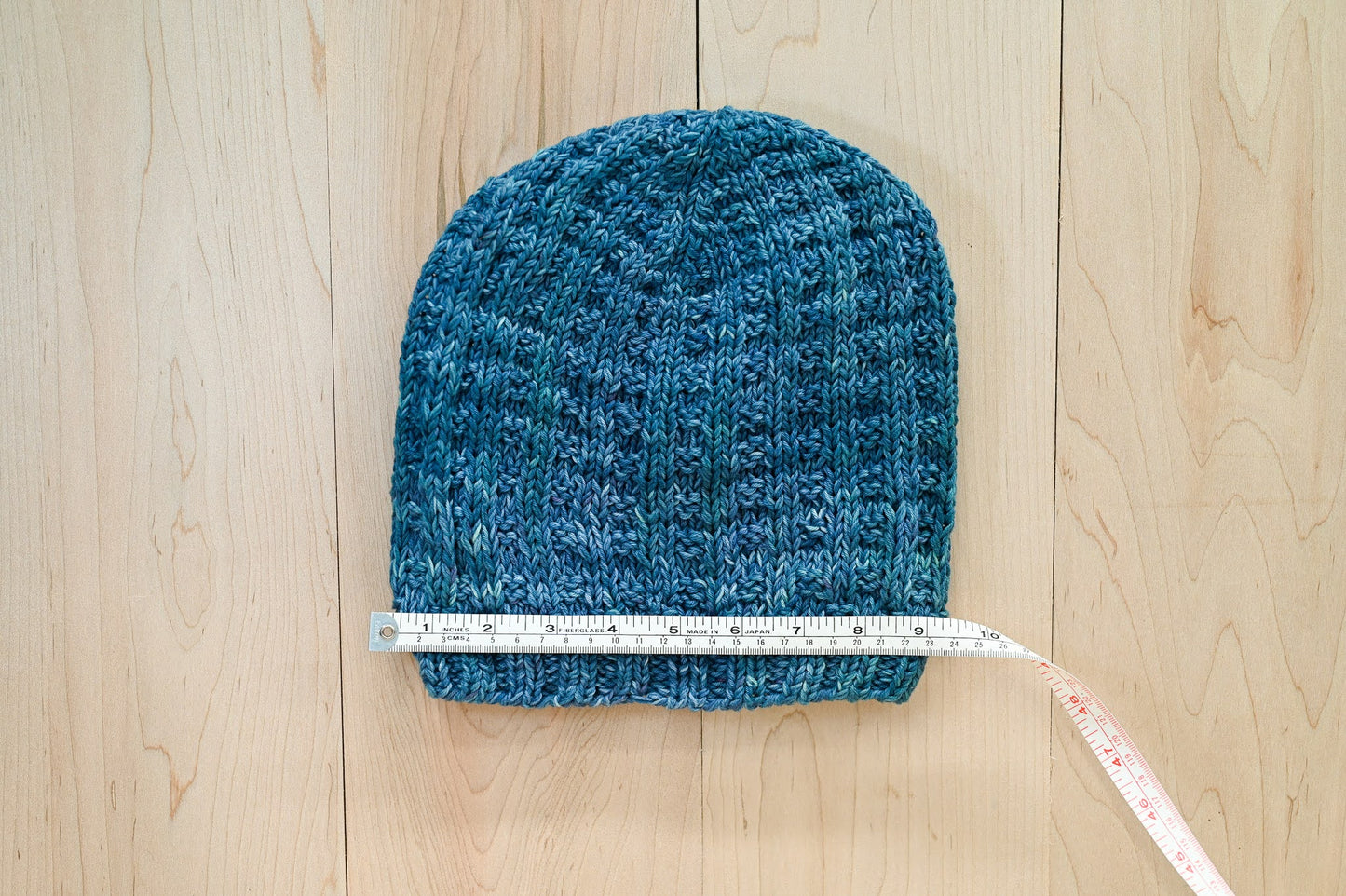 Handmade XL Blueberry Waffle Cotton Beanie Using 100% Organic Cotton
