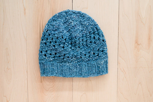 Handmade Cool Blue Raspberry Ventilated Beanie Using 100% Organic Cotton