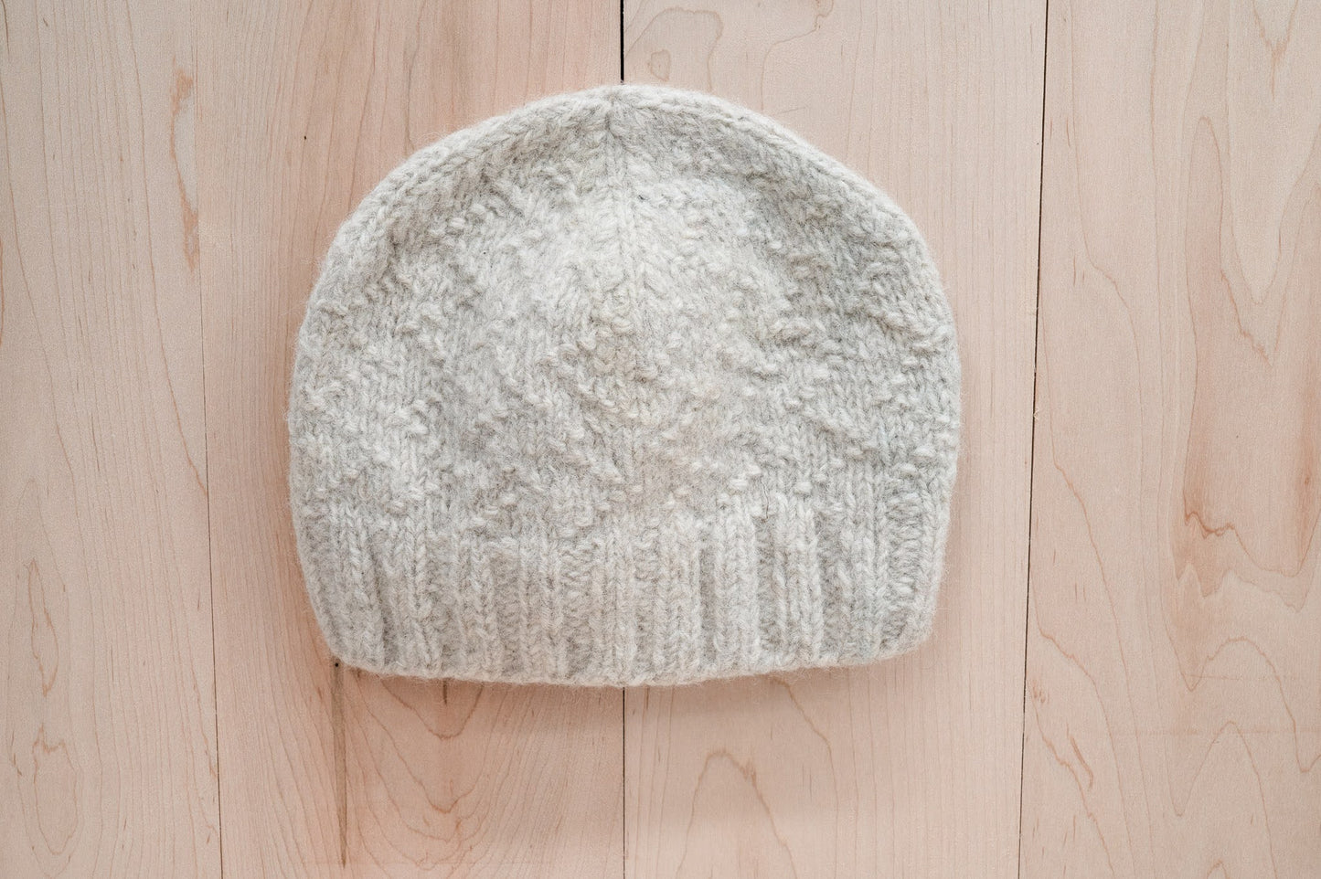 Handmade Thick and Fuzzy Chevron Beanie Using 100% Sustainable Upcycled Wool