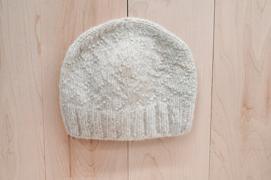 Handmade Thick and Fuzzy Chevron Beanie Using 100% Sustainable Upcycled Wool