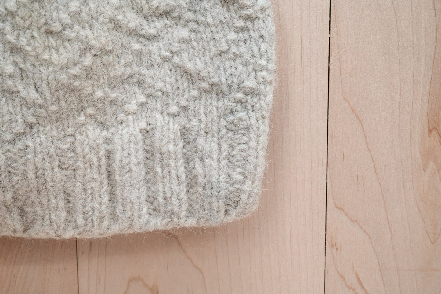 Handmade Thick and Fuzzy Chevron Beanie Using 100% Sustainable Upcycled Wool