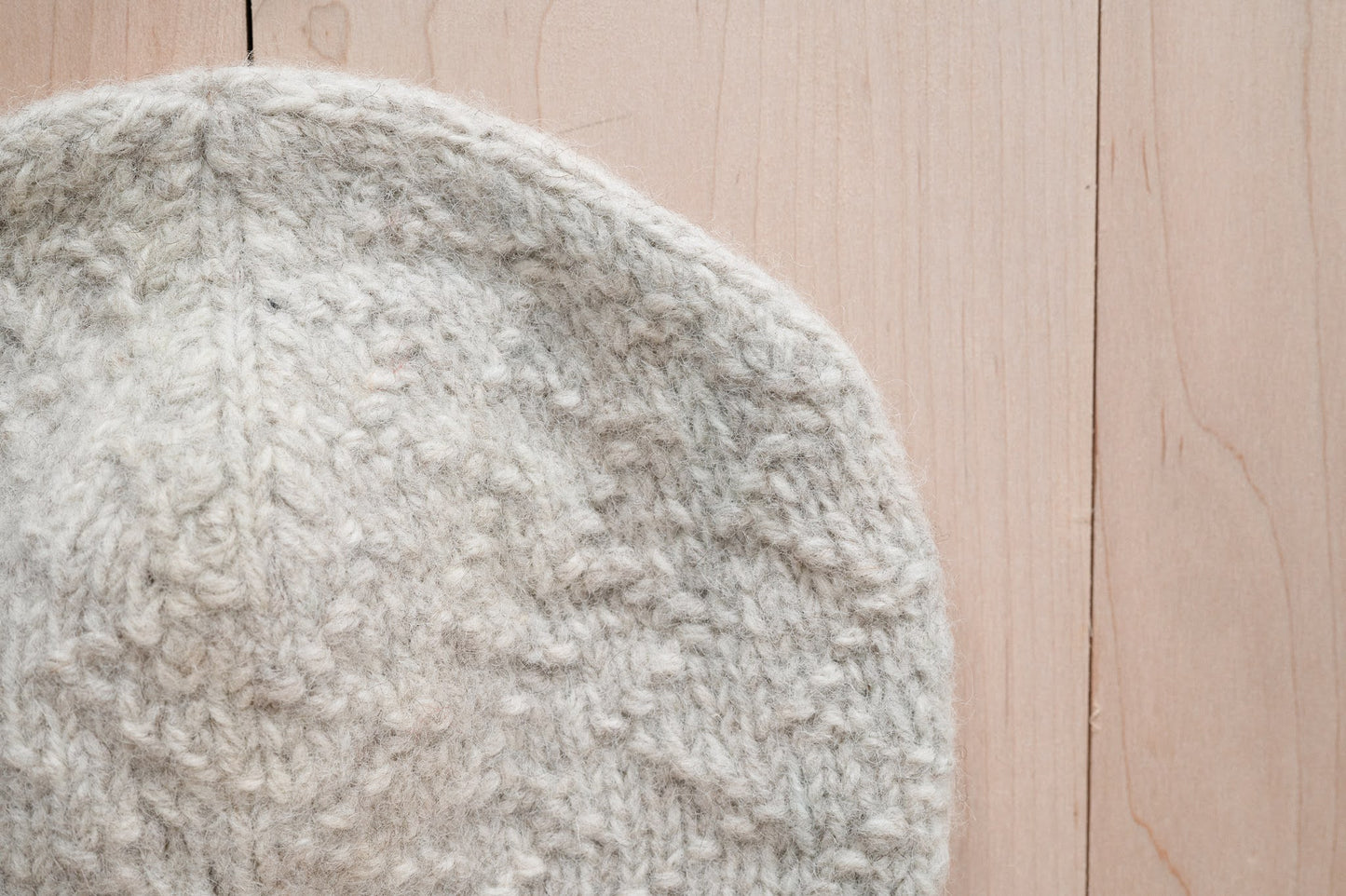 Handmade Thick and Fuzzy Chevron Beanie Using 100% Sustainable Upcycled Wool