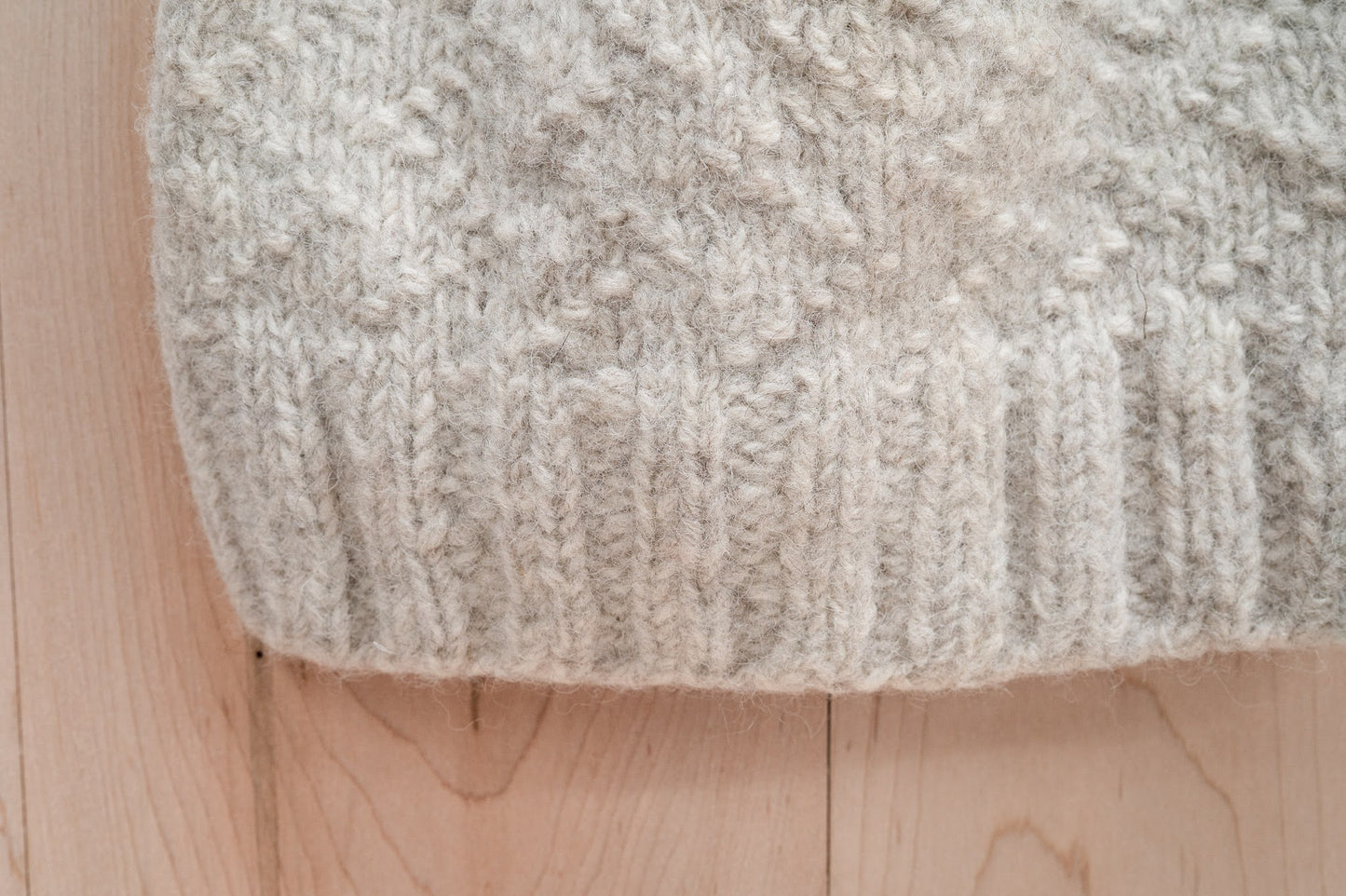 Handmade Thick and Fuzzy Chevron Beanie Using 100% Sustainable Upcycled Wool