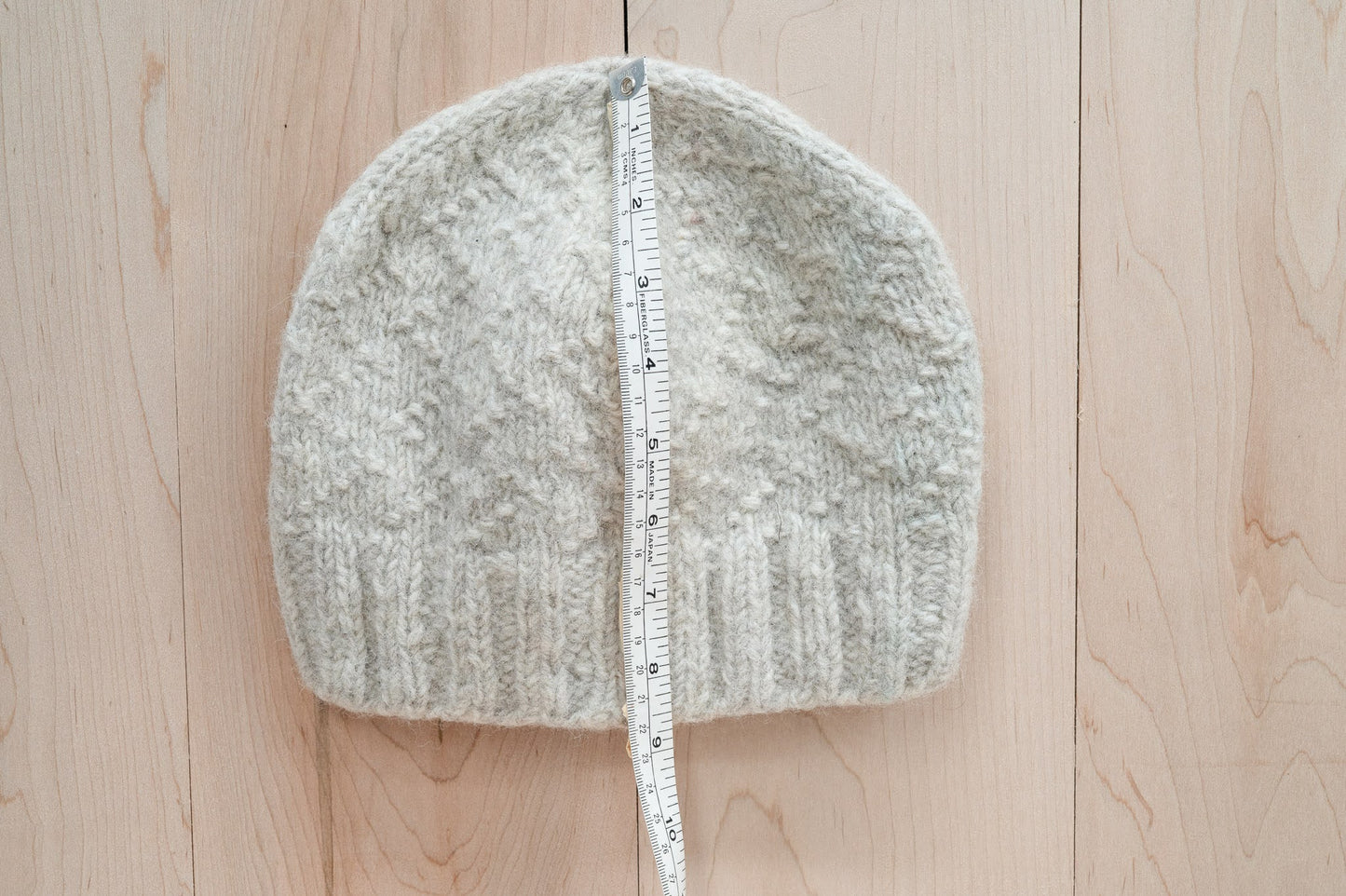 Handmade Thick and Fuzzy Chevron Beanie Using 100% Sustainable Upcycled Wool